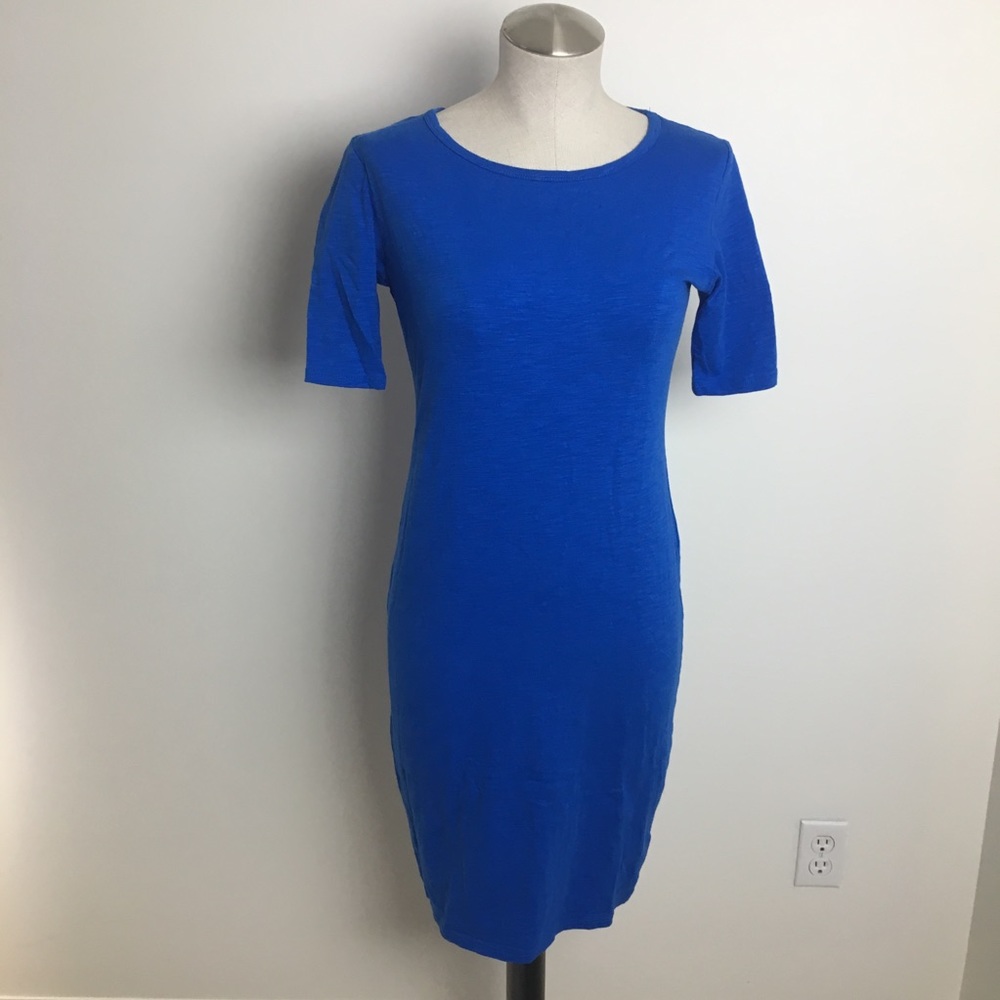 Lularoe Julie Solid Blue Dress